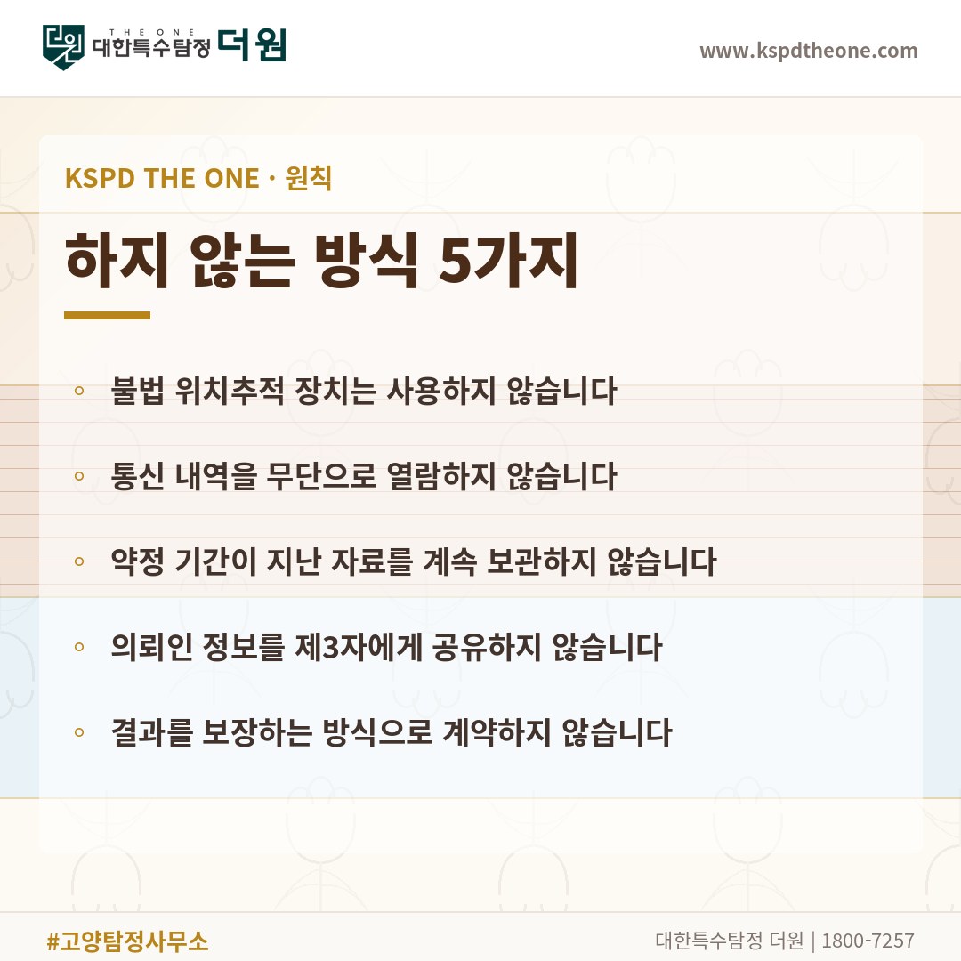 대한특수탐정더원이 하지 않는 방식 5가지
