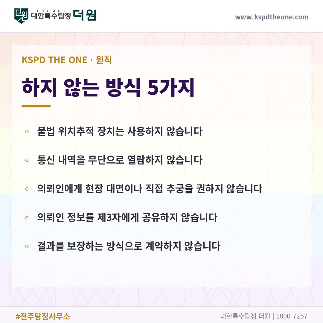 대한특수탐정더원이 하지 않는 방식 5가지