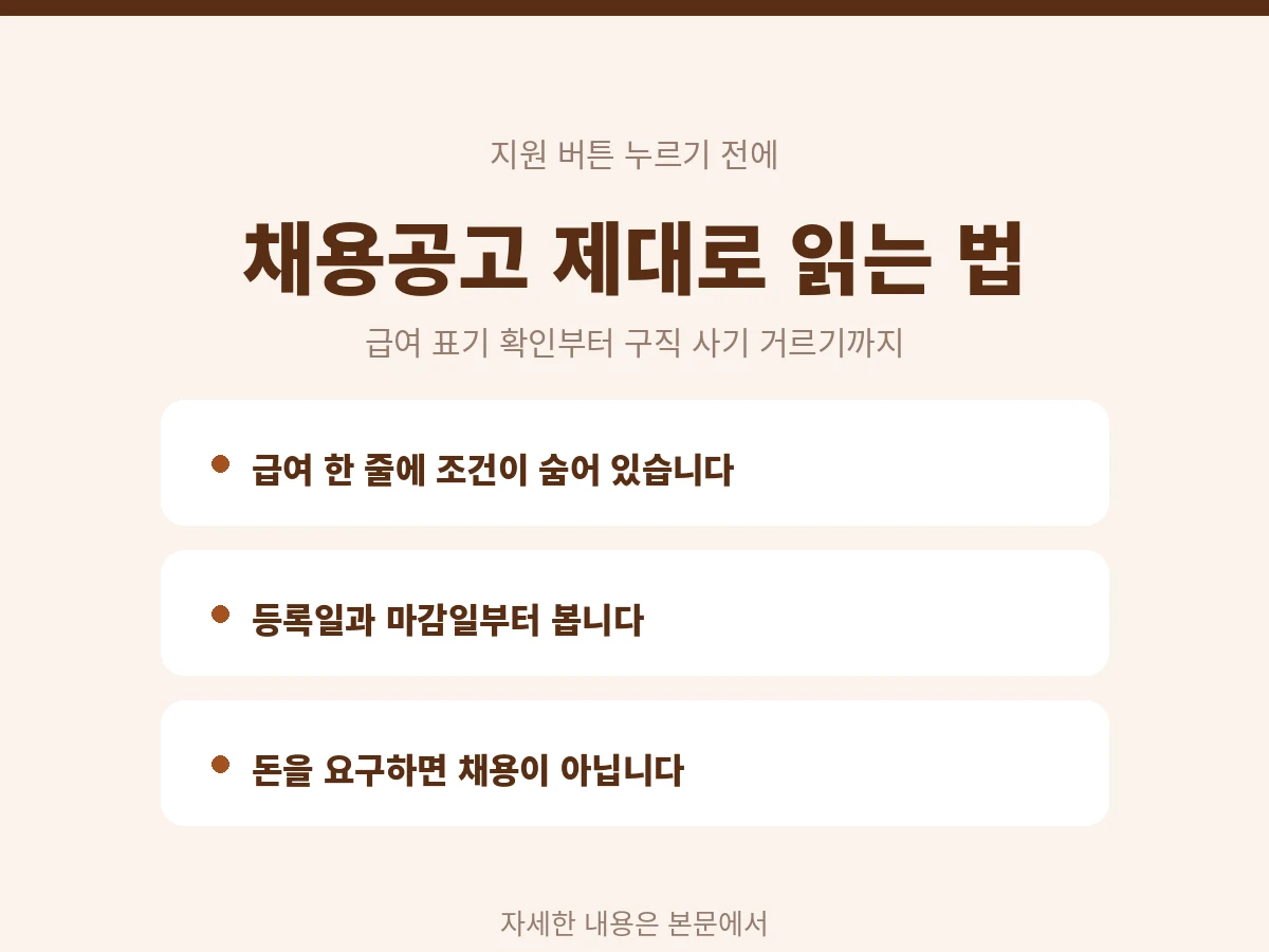 사람인 채용공고 제대로 읽는 방법 정리 카드
