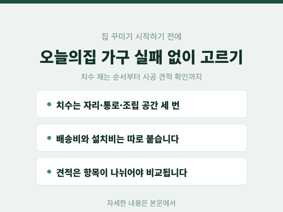 오늘의집 가구 고르는 방법 정리 카드